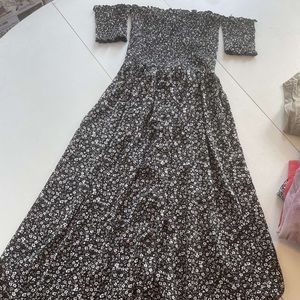 black and white floral dress